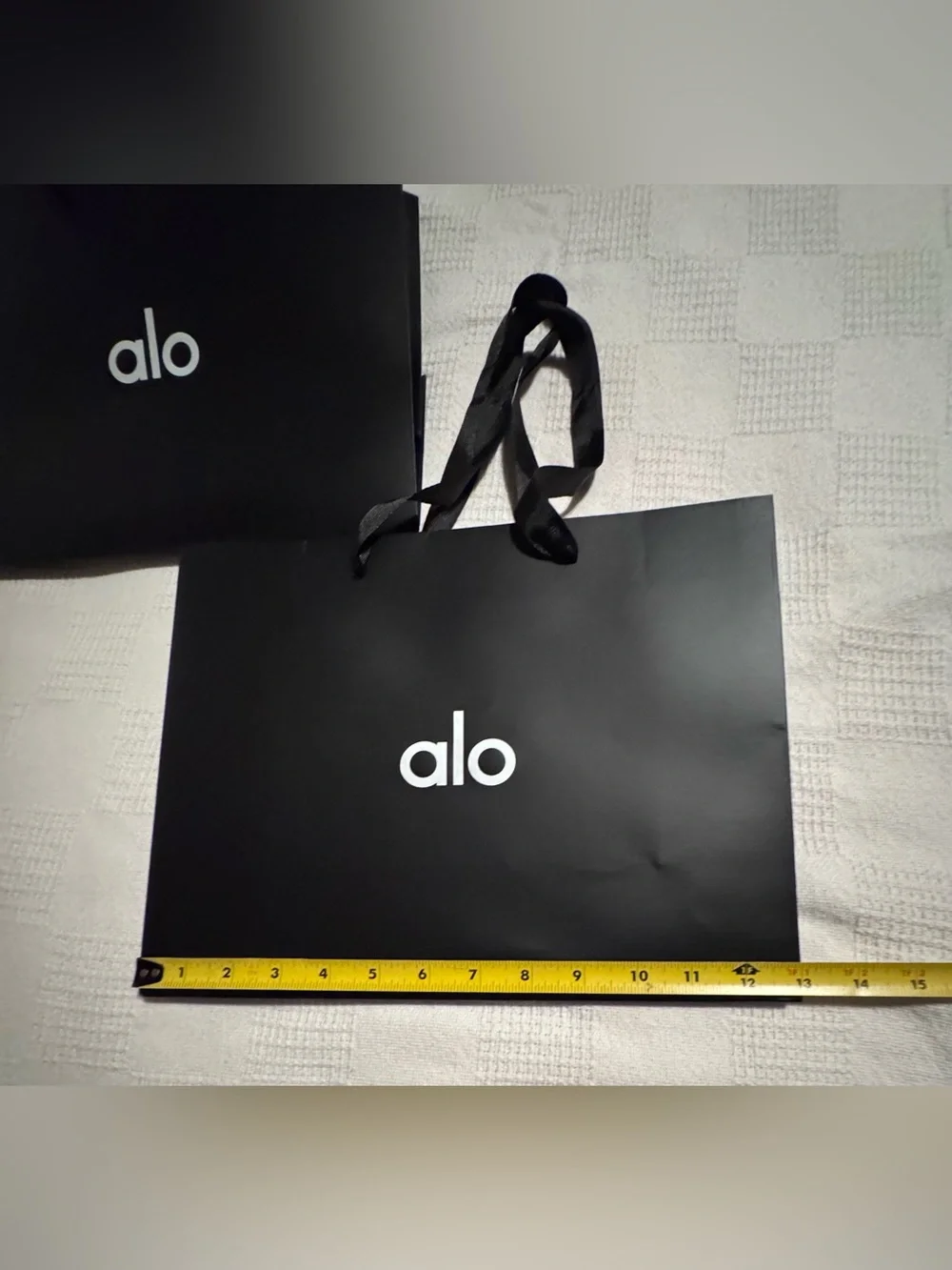 ALO Yoga Black Matte Gift Bag with White Logo